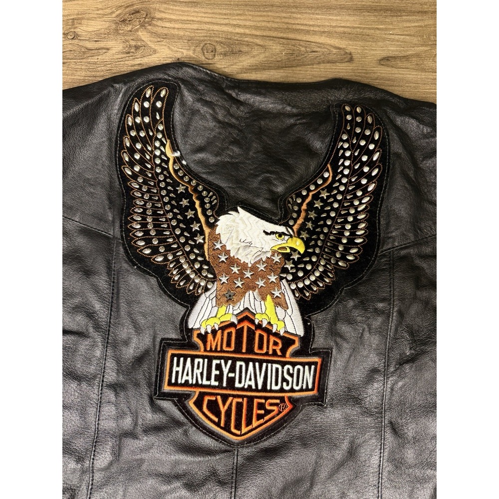 Vintage Bikestar Womens Leather Biker Vest Large Harley Davidson - Picture 10 of 10